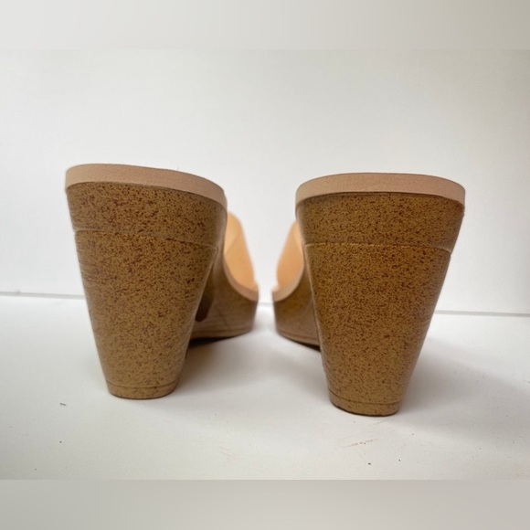 K Fashion Cut-Out Wedge Heel Slide Sandals, Peach, Size 37 - Picture 7 of 10